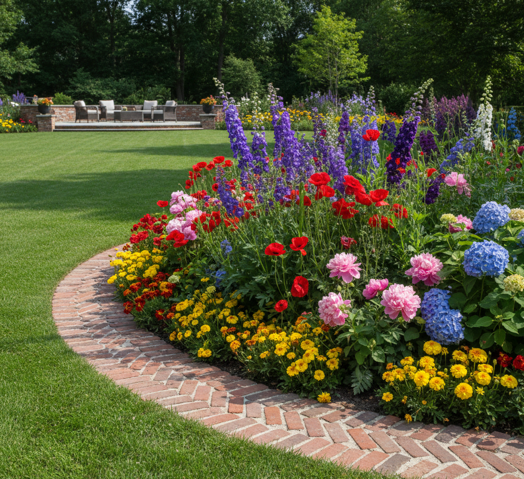 Lay Brick Border Garden Edging