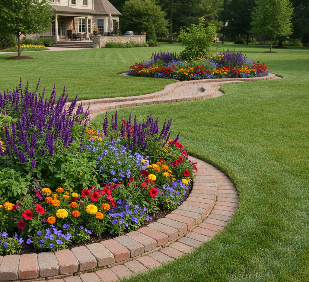 Lay Brick Border Garden Edging