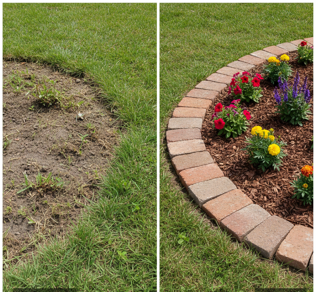 Lay Brick Border Garden Edging