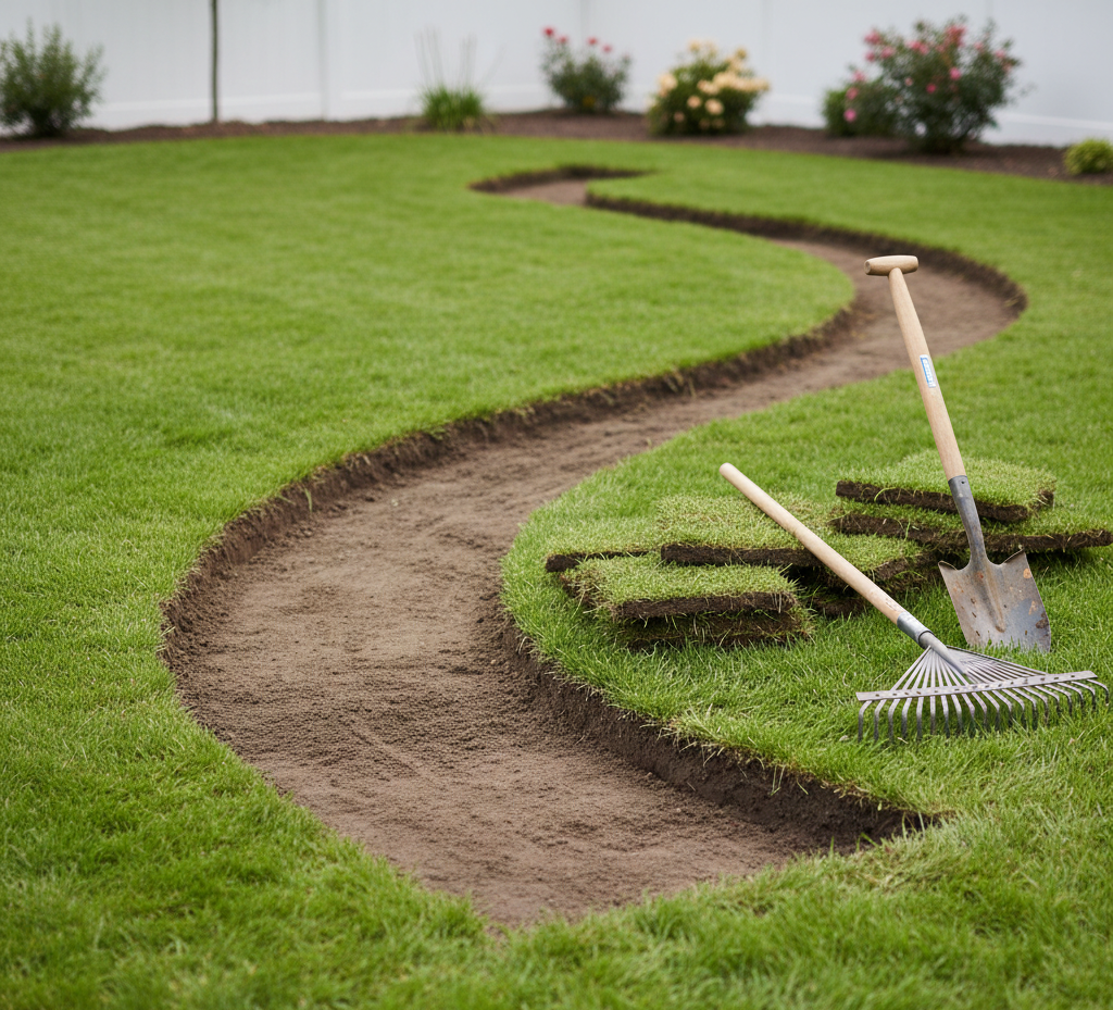 Lay Brick Border Garden Edging
