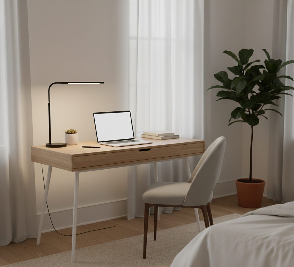 Bedroom With Study Table