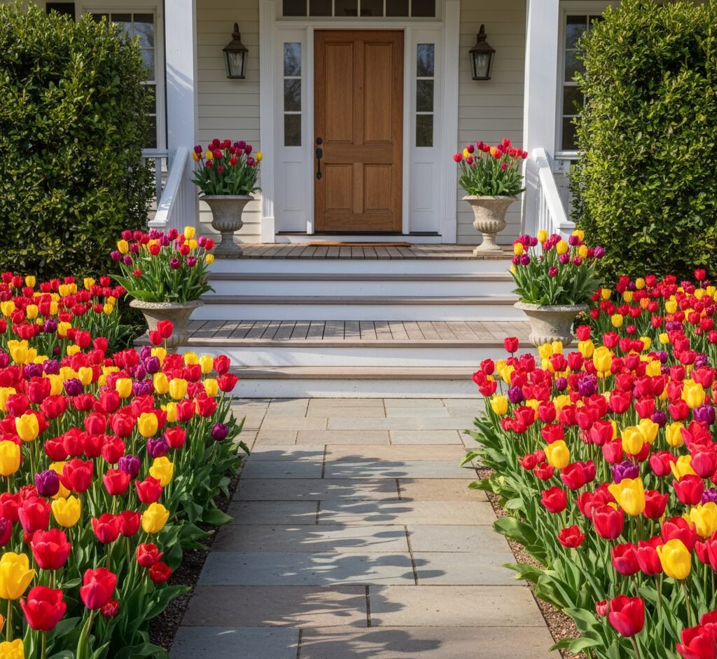 Front Porch Flower Ideas with Vibrant Colors