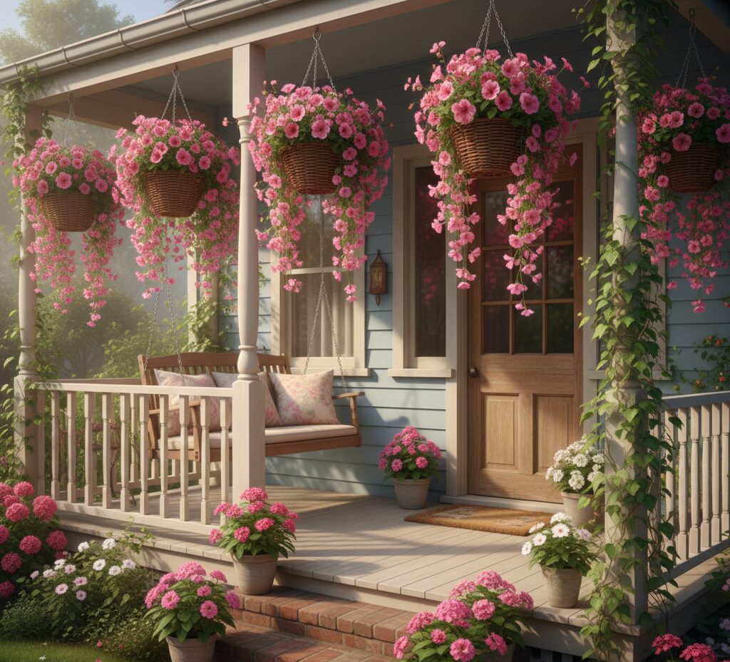 Front Porch Flower Ideas with Vibrant Colors