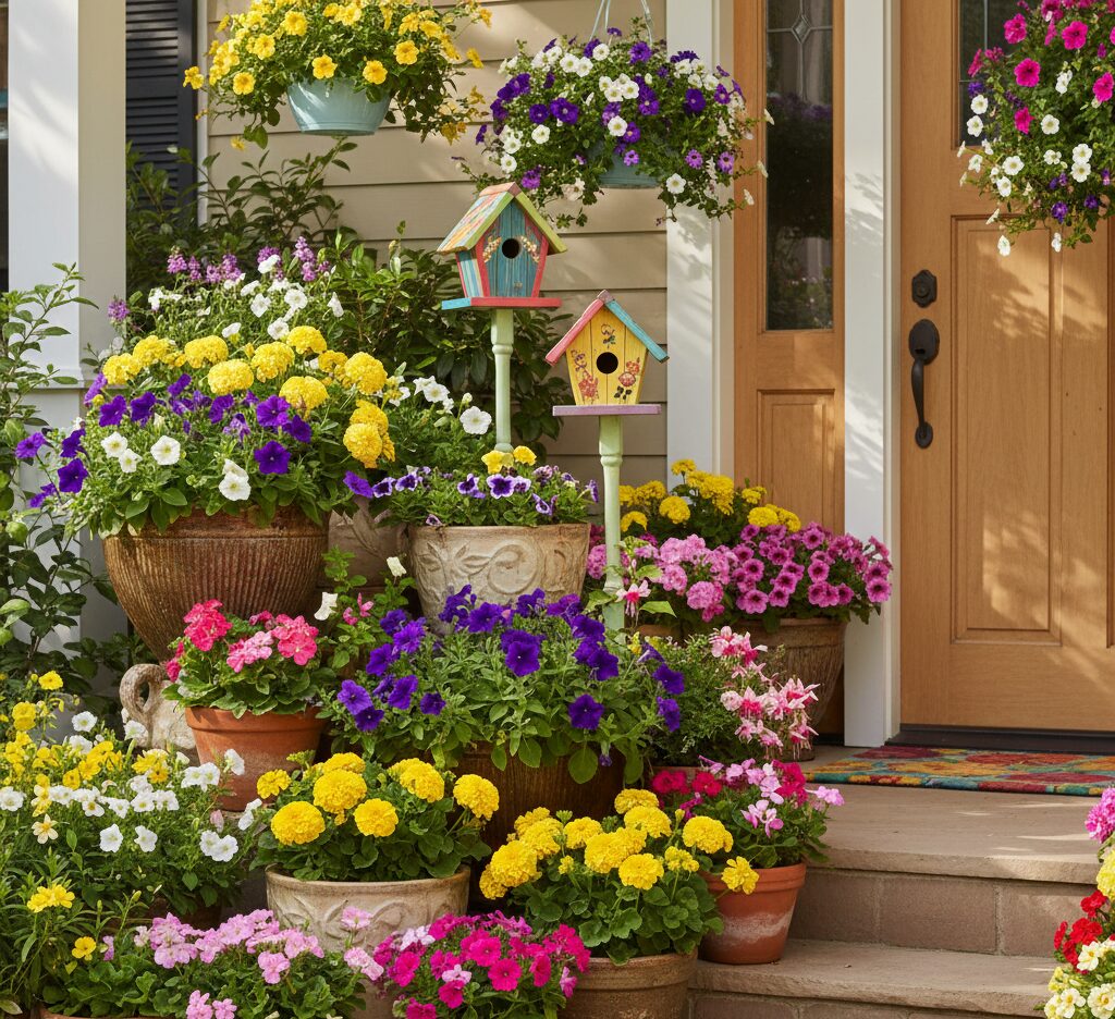 Front Porch Flower Ideas with Vibrant Colors