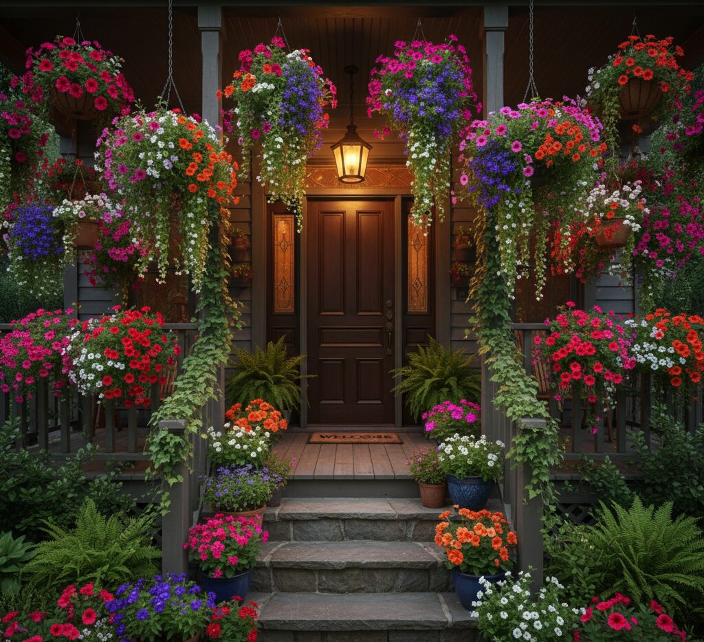 Front Porch Flower Ideas with Vibrant Colors