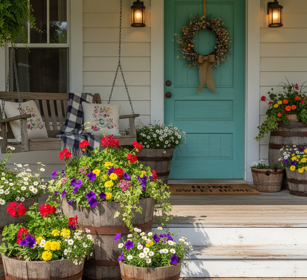 Front Porch Flower Ideas with Vibrant Colors