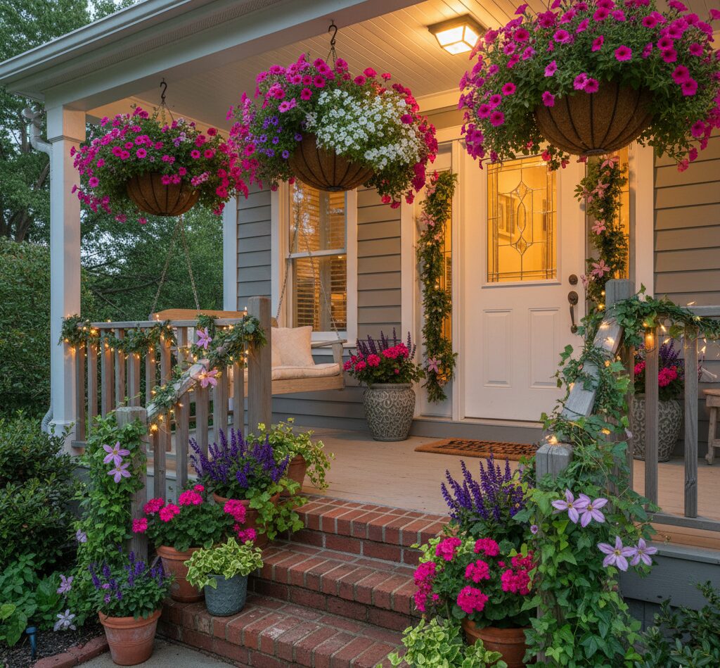 Front Porch Flower Ideas with Vibrant Colors