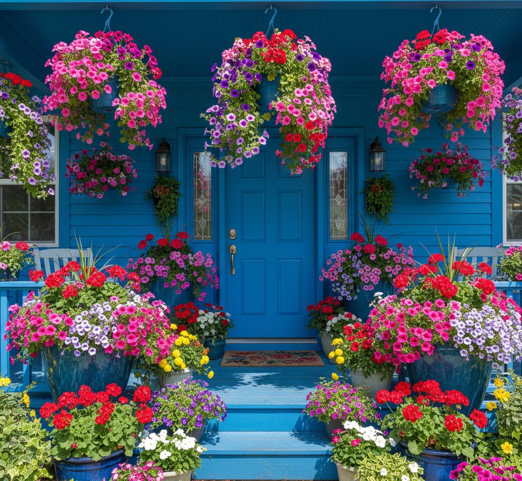 Front Porch Flower Ideas with Vibrant Colors