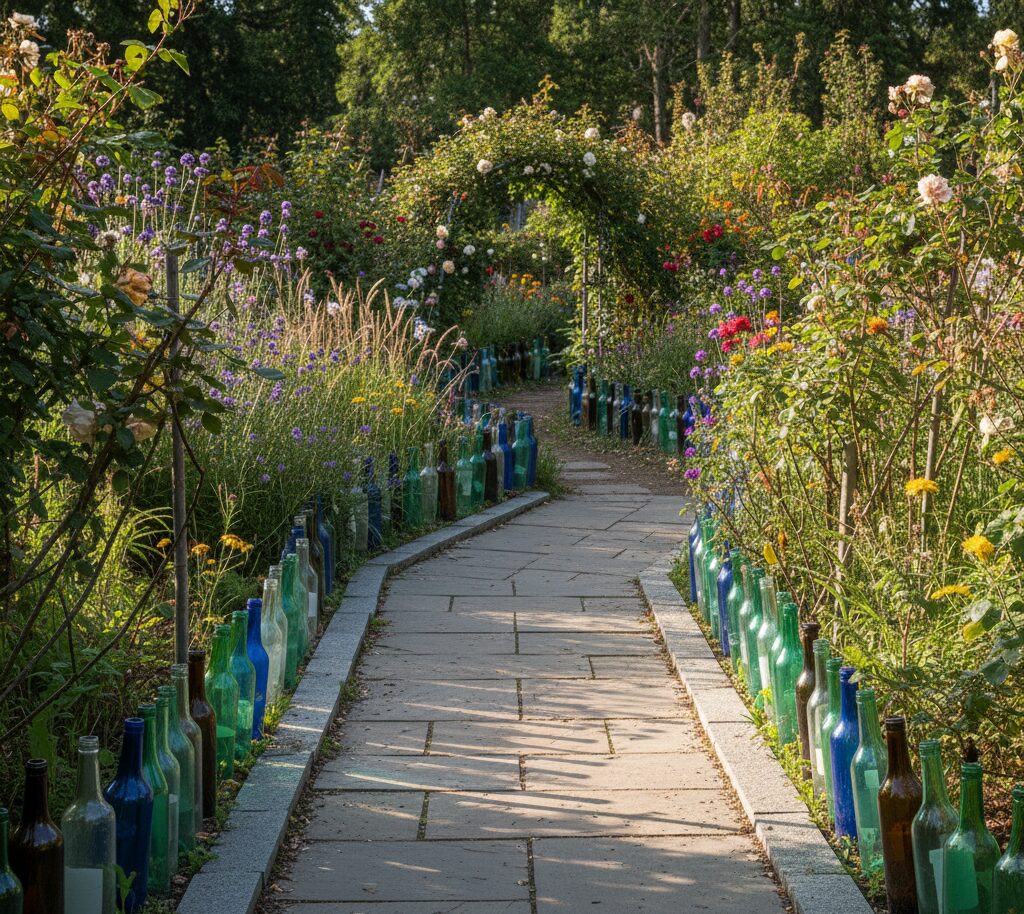 Use Glass Bottles In Your Garden