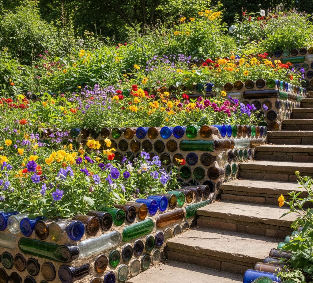Use Glass Bottles In Your Garden