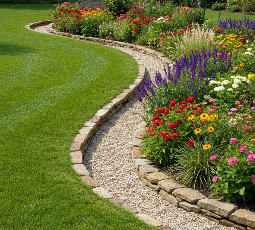 Lawn Edging On A Slope