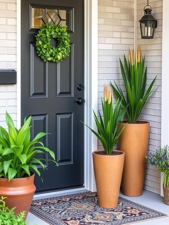 10 Stylish Tall Planter Ideas to Elevate Your Front Door Entryway