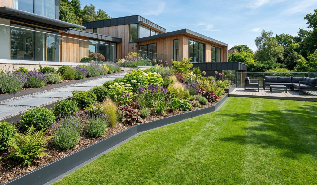 Lawn Edging On A Slope