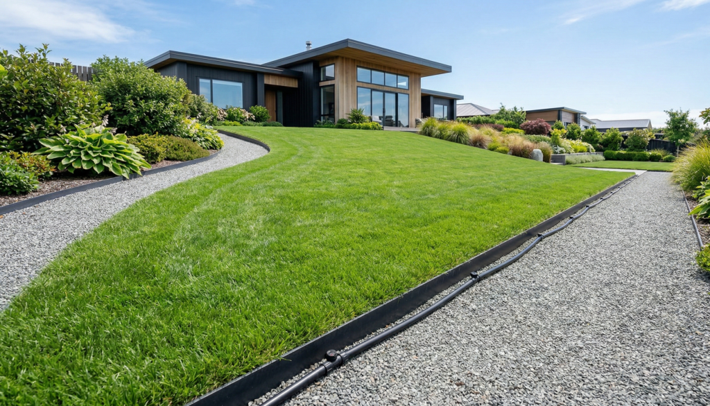 Lawn Edging On A Slope