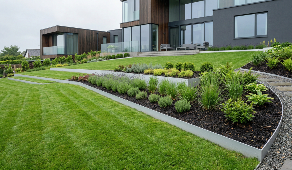 Lawn Edging On A Slope