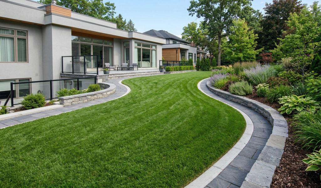 Lawn Edging On A Slope
