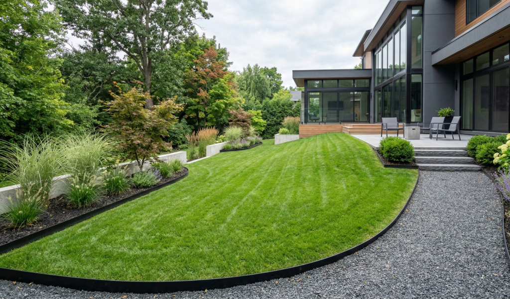 Lawn Edging On A Slope