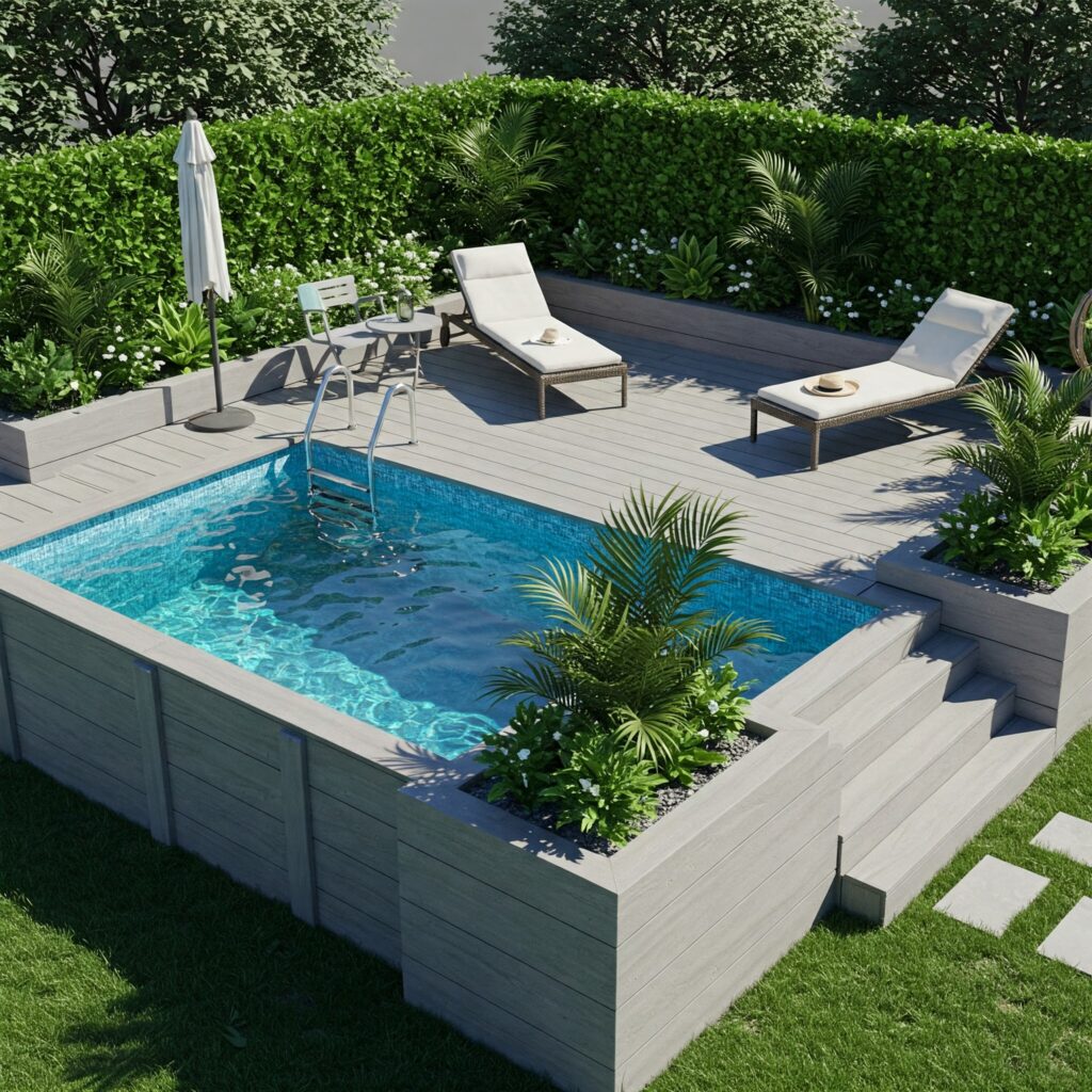 Small Pool Deck Ideas That Transform Above Ground Pools into Stylish Retreats