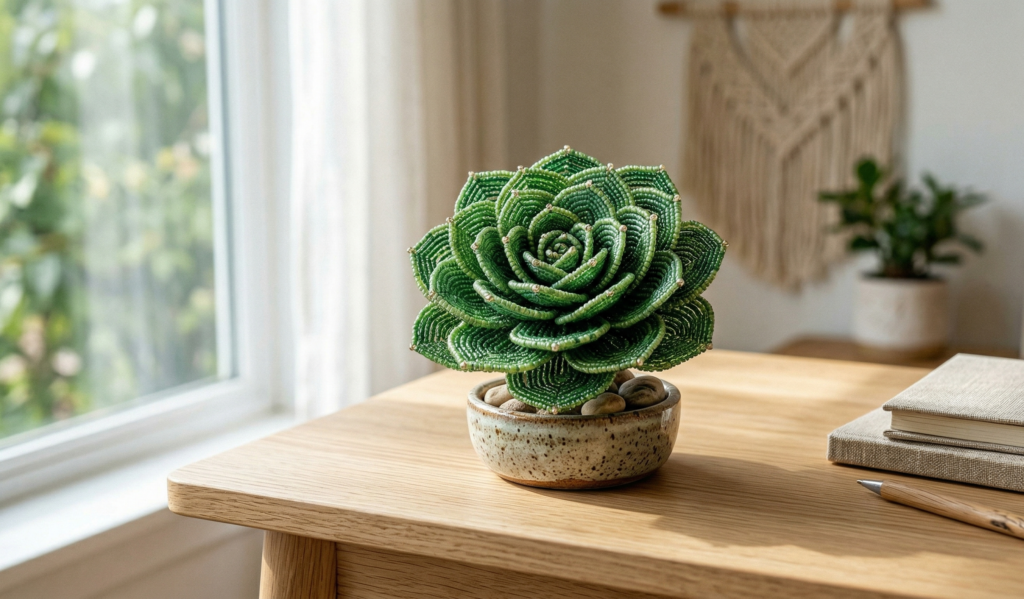 Beaded Succulents DIY Ideas