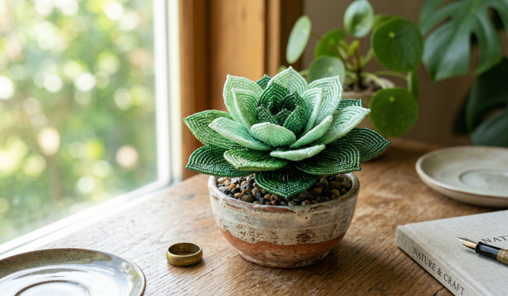 Beaded Succulents DIY Ideas
