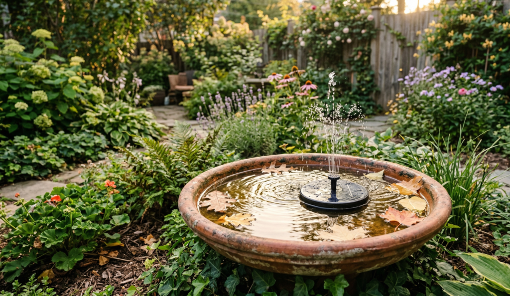DIY Solar Bird Bath Fountain Ideas