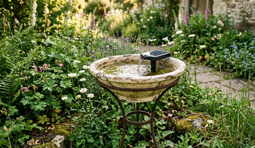 DIY Solar Bird Bath Fountain Ideas