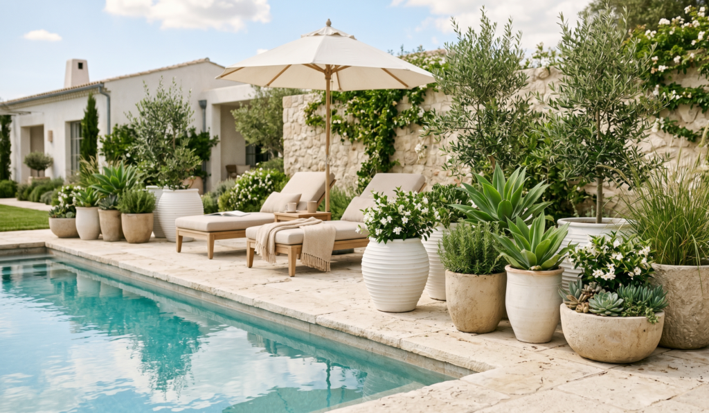 Planters Around Pool