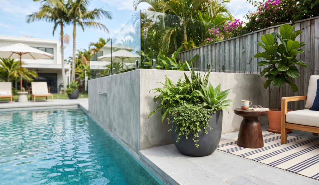 Planters Around Pool