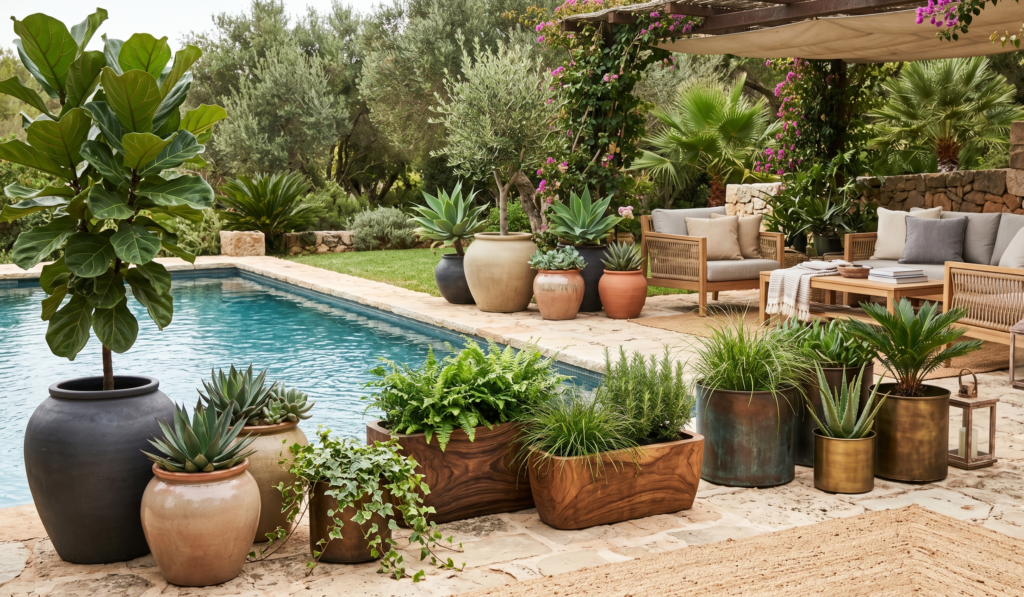 Planters Around Pool