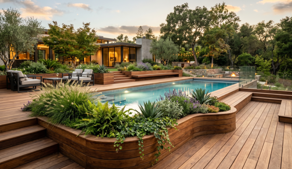 Planters Around Pool