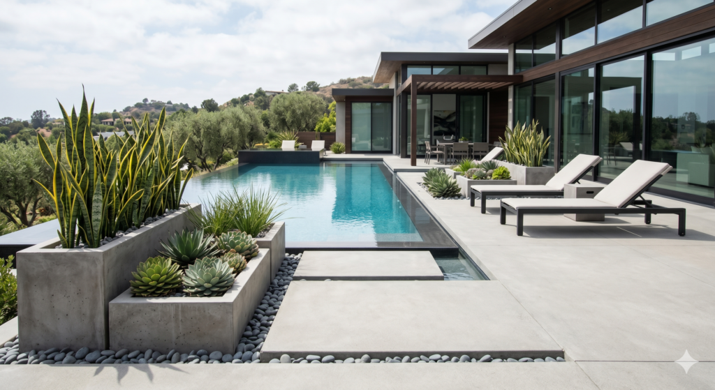 Planters Around Pool