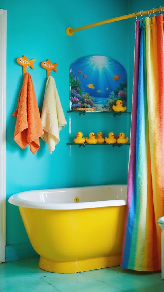 vibrant colors enhance bathrooms