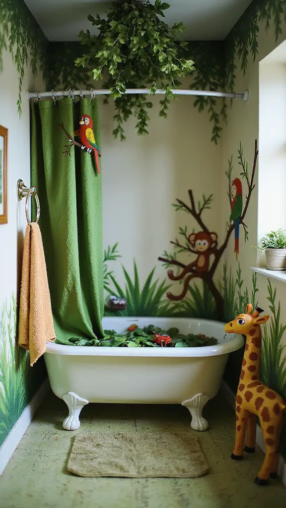 whimsical jungle bathroom decor