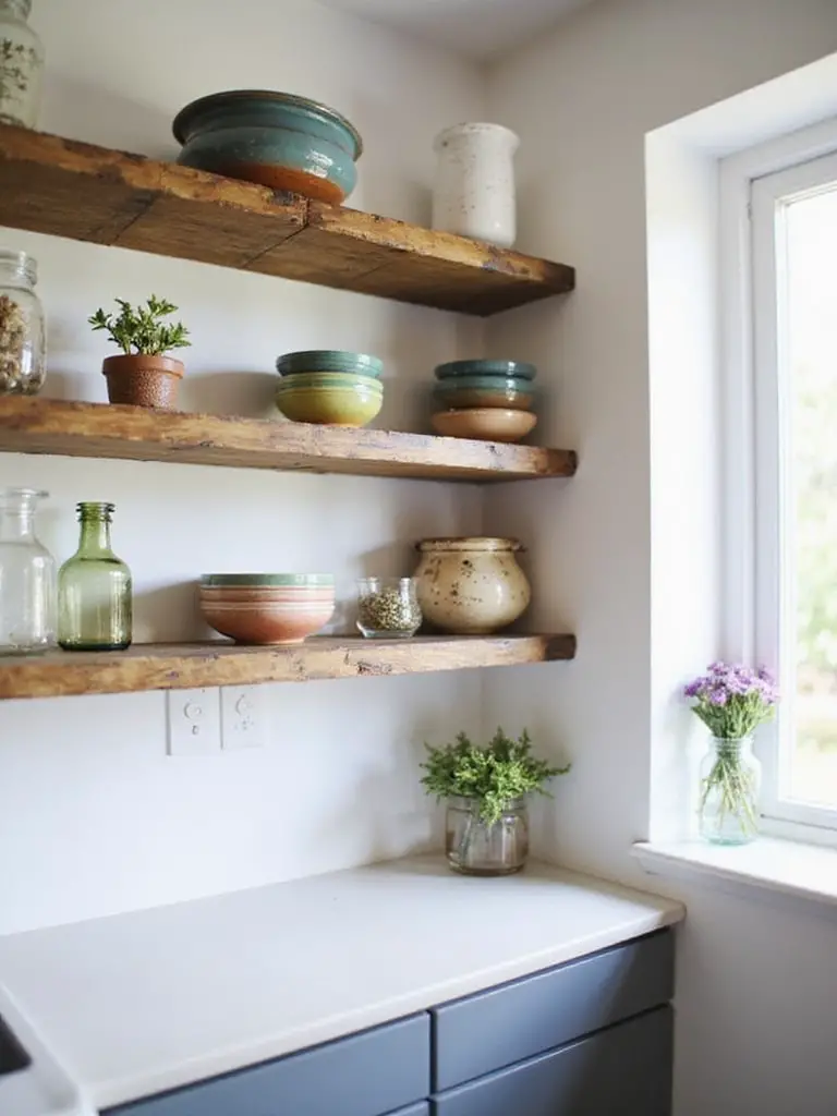 stylish functional open shelving
