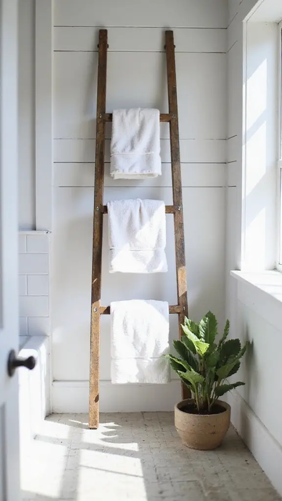 vintage ladder towel elegance