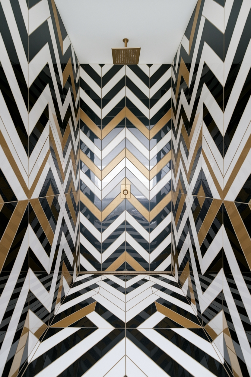 bold geometric shower designs