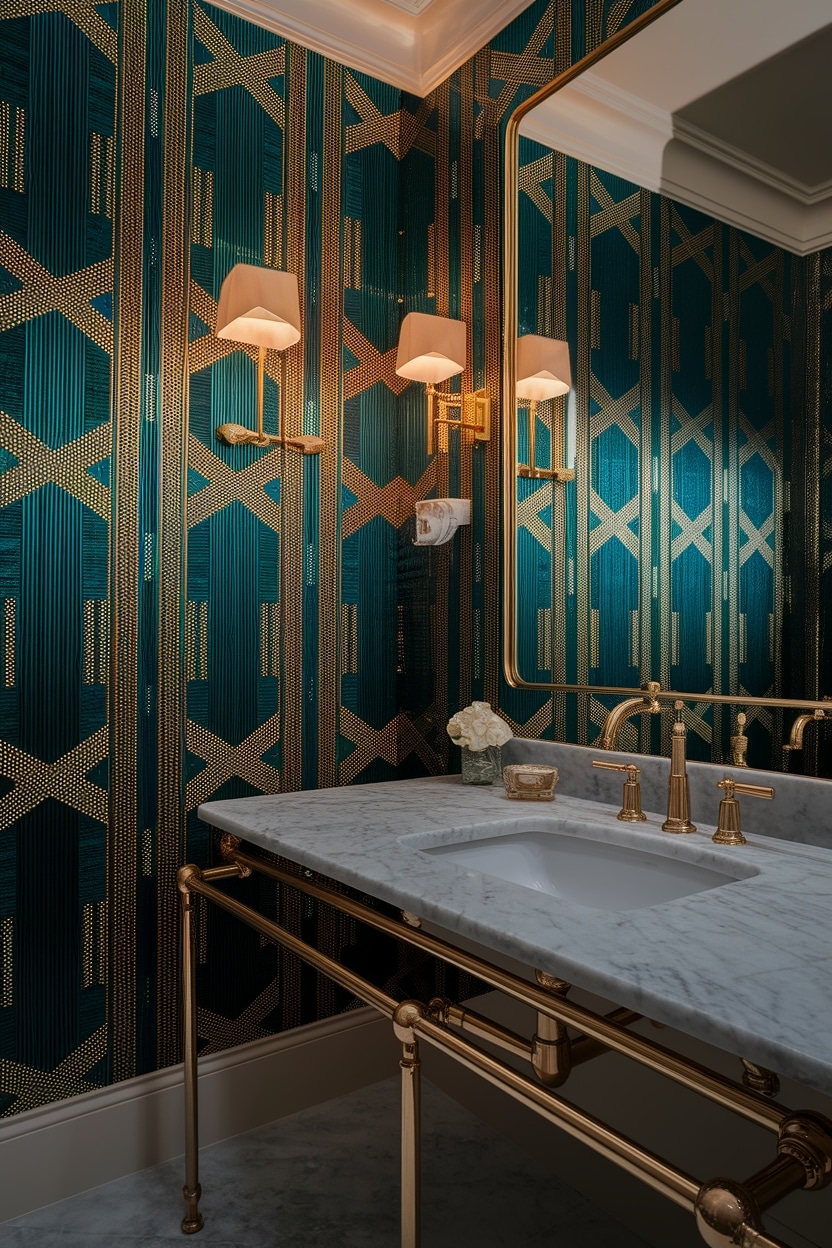 bold wallpaper transforms bathrooms