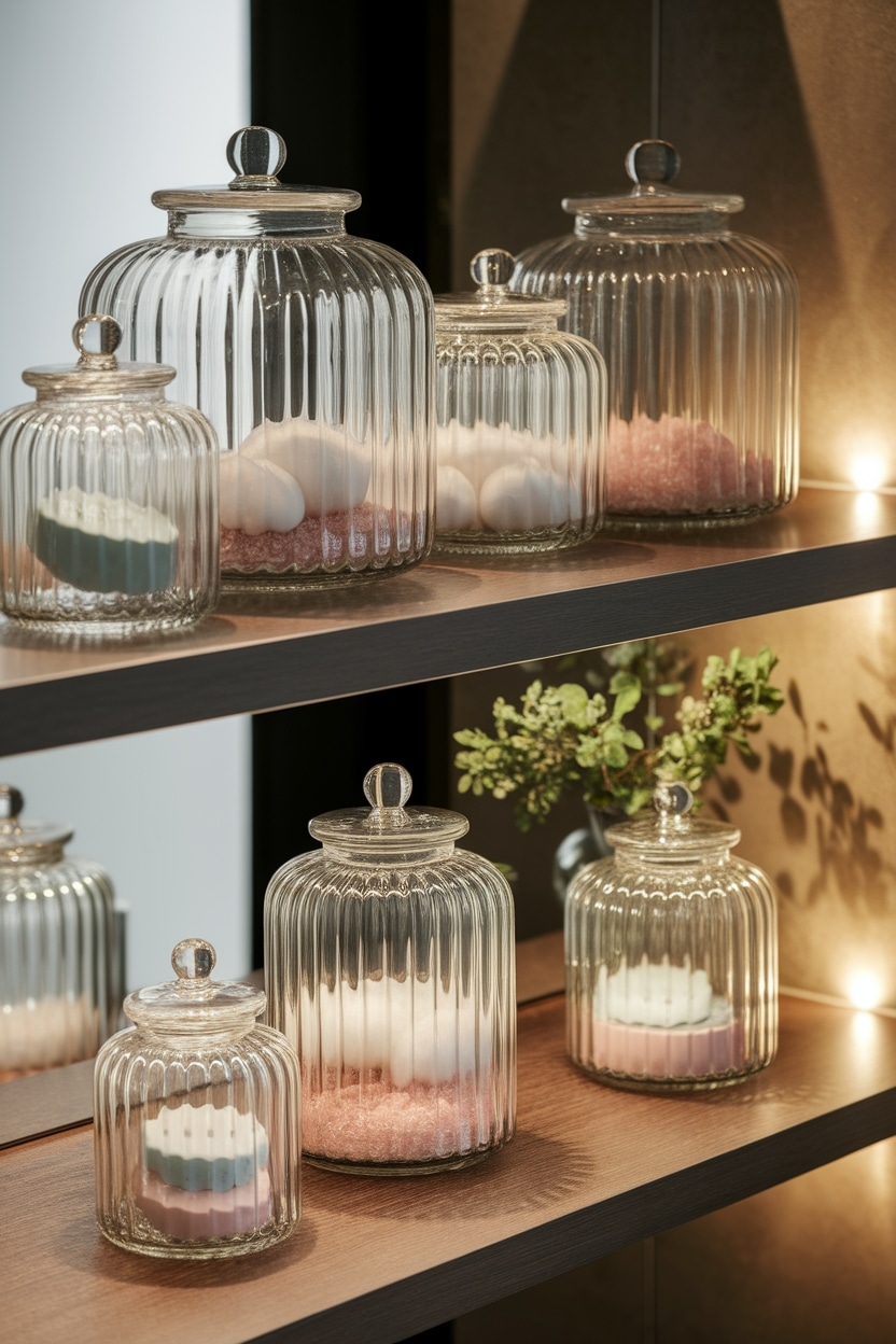 elegant glass jar storage