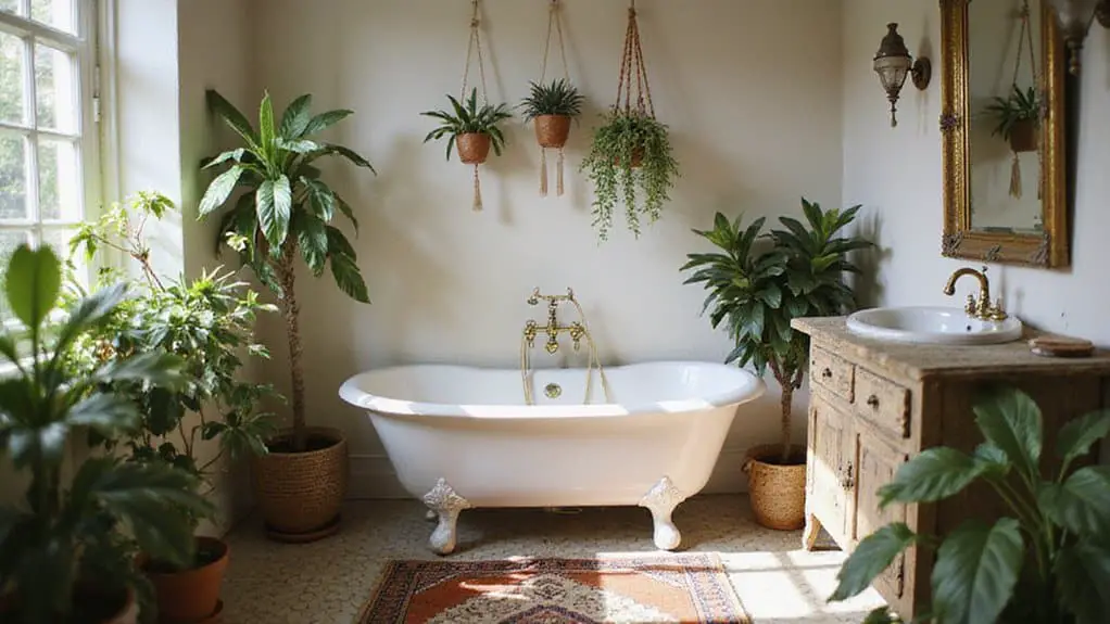 nostalgic boho bathroom design