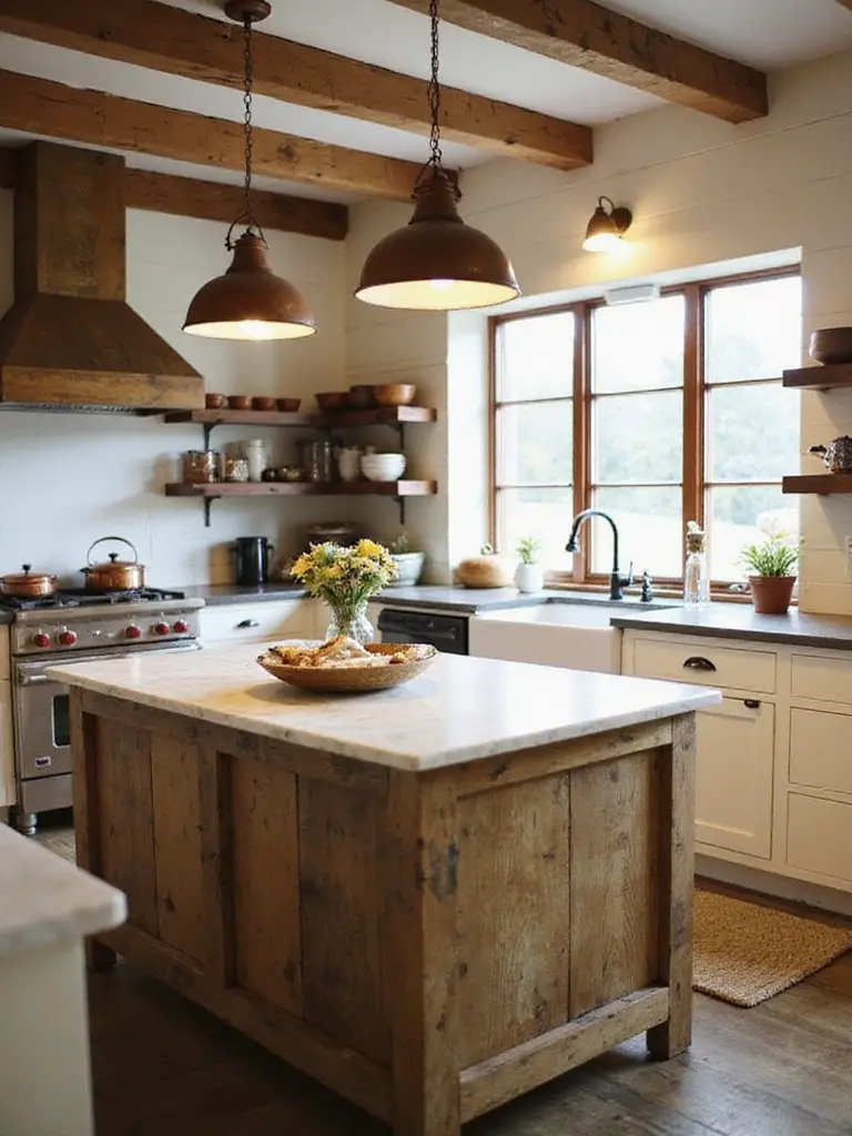 rustic kitchen warmth and charm