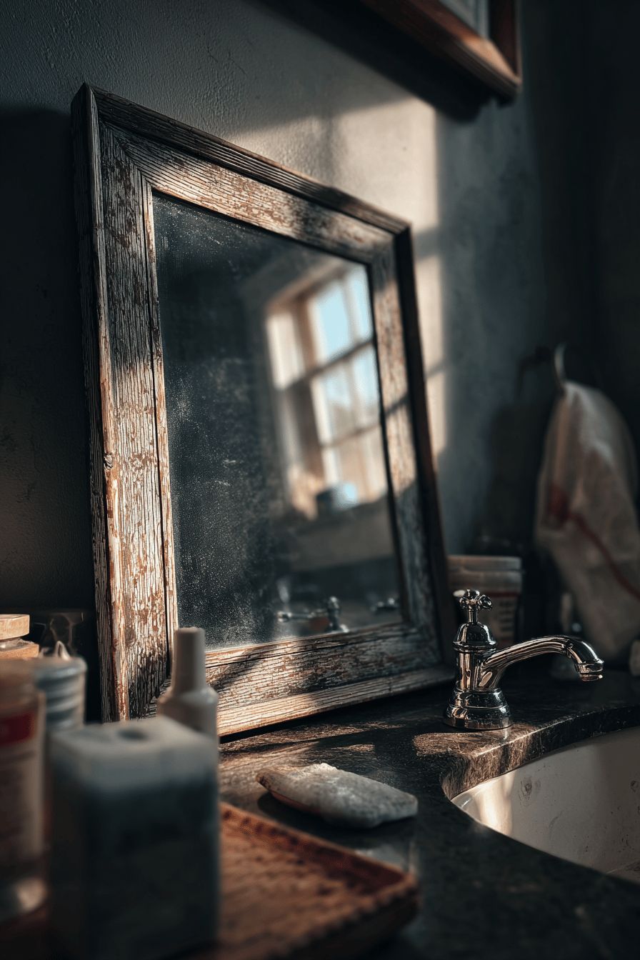 Hang a Vintage-Look Mirror with Rustic Frame