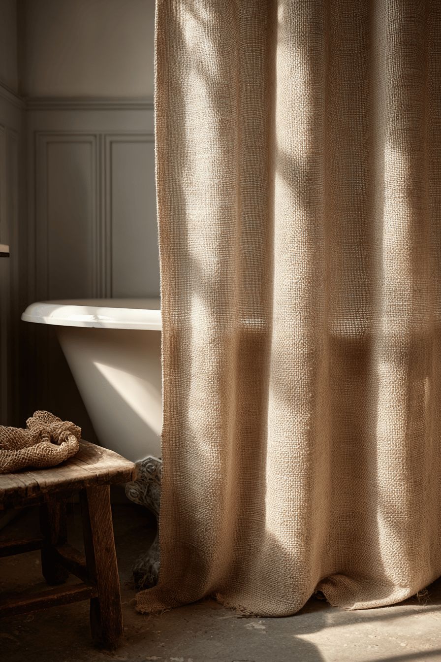 Vintage Charm with Burlap-Style Curtains
