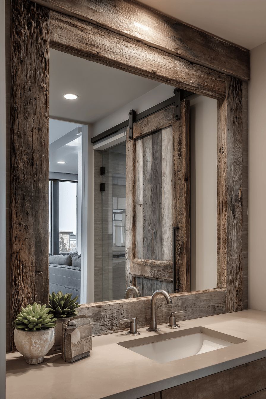 Create Warmth with Barn Door Mirrors