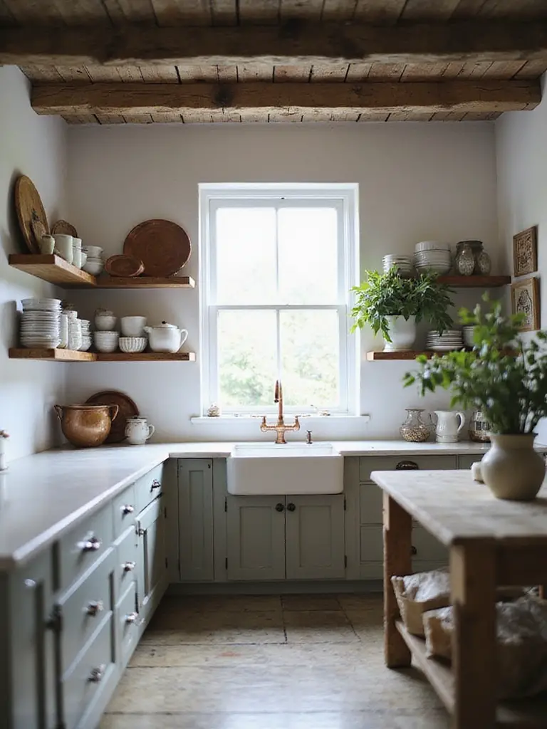 rustic open shelving elegance
