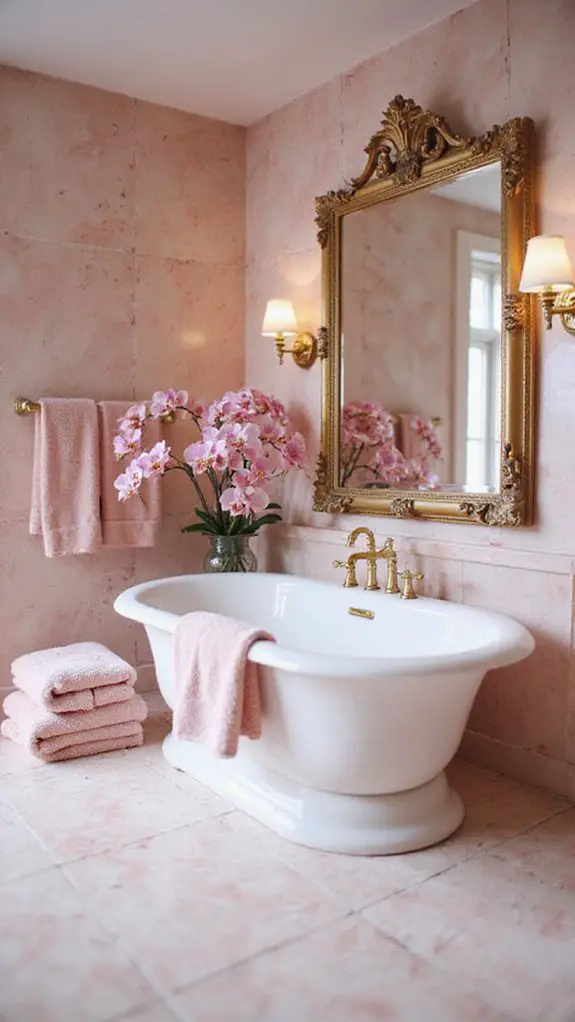 glamorous pink marble accents