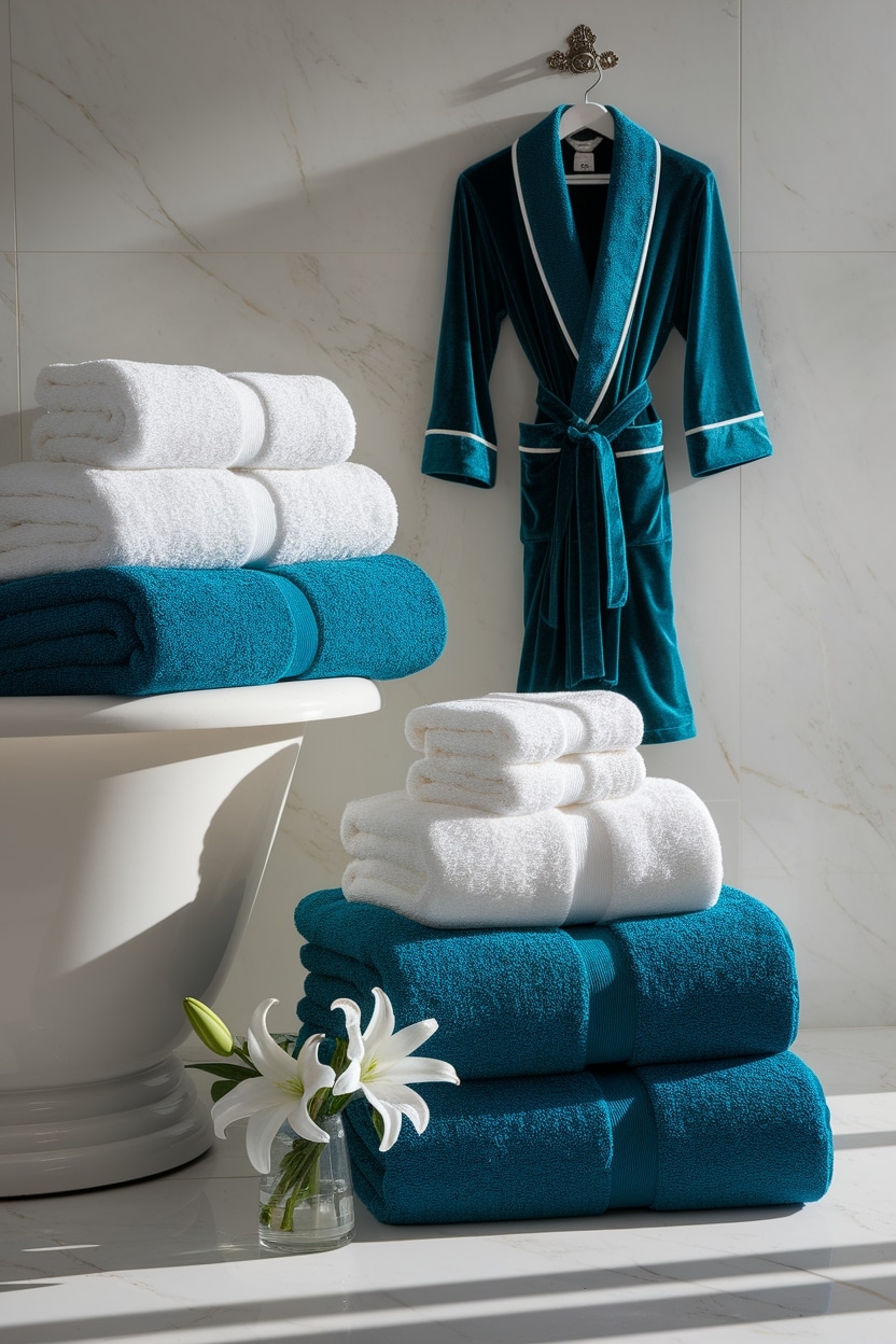 luxurious towels and robes