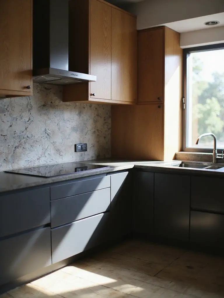 elegant charcoal warm wood