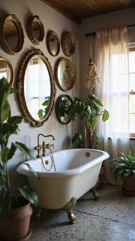 vintage mirrors enhance elegance