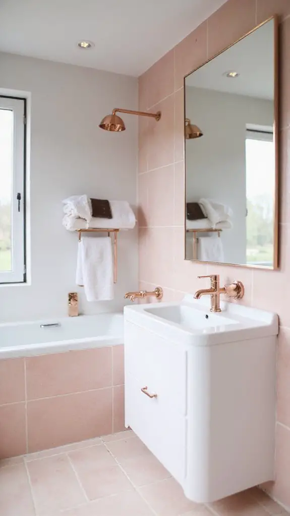 luxurious rose gold fixtures