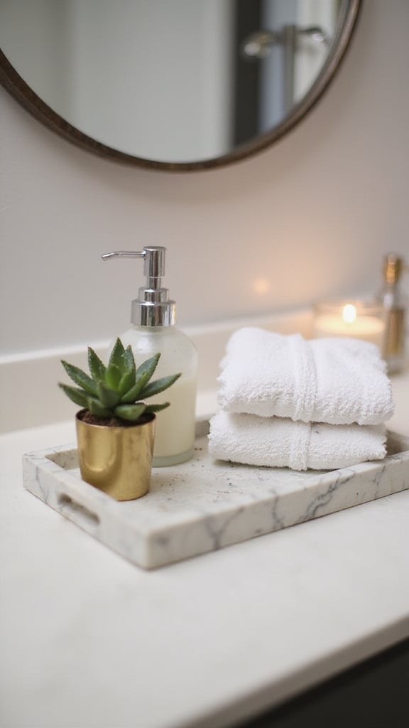 elegant bathroom decorative trays
